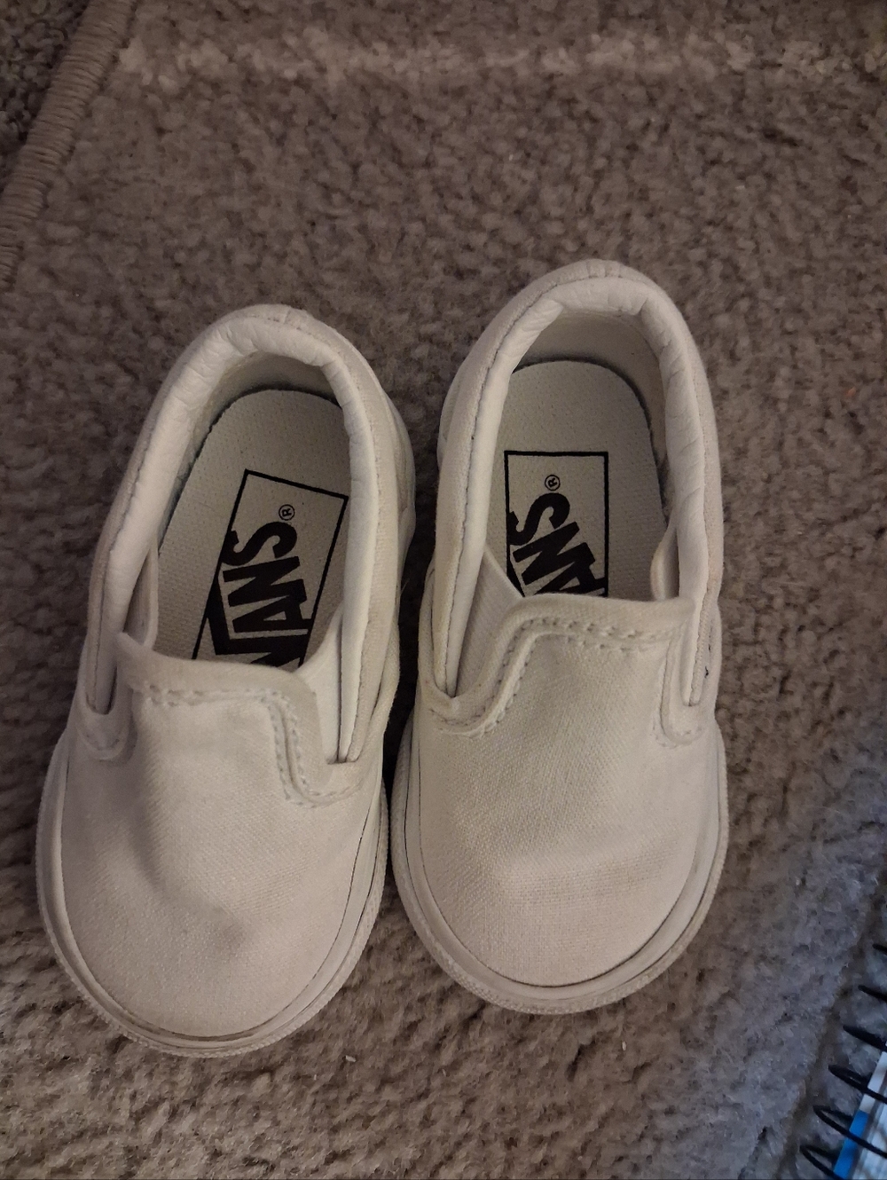 Vans Baby 1White Slip-On Canvas Sneakers Size 2.5